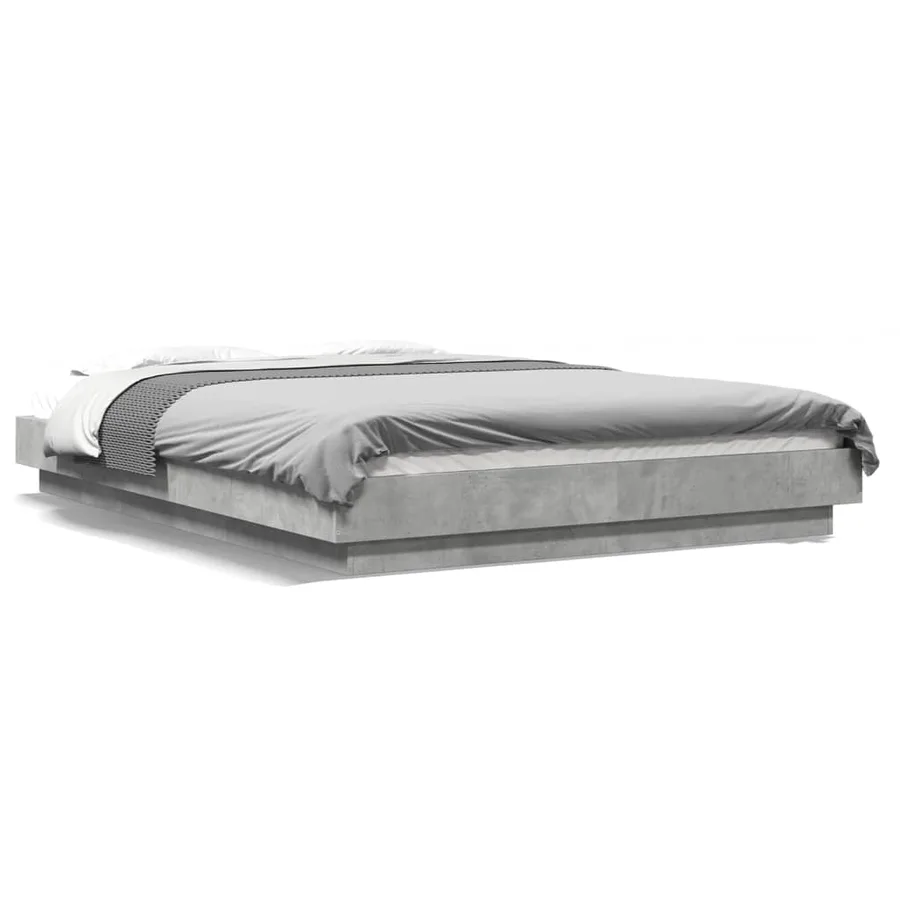 Cadre de lit sans matelas gris béton 140x200 cm - 2