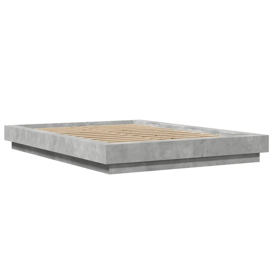 Cadre de lit sans matelas gris béton 140x200 cm - 3
