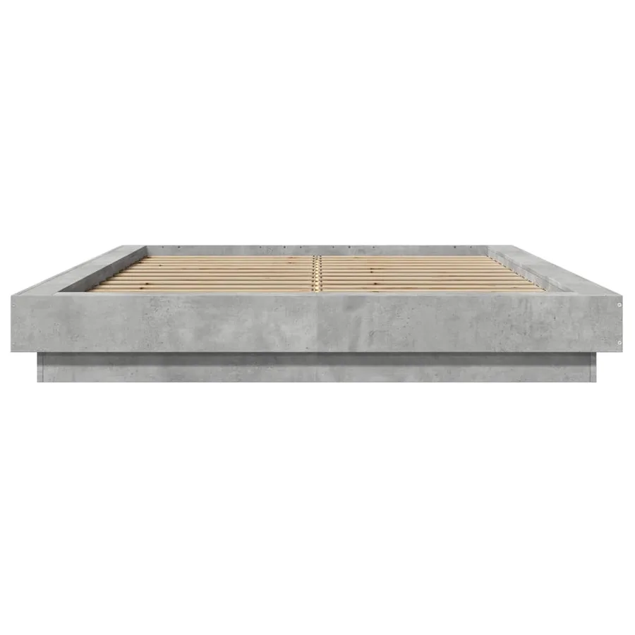 Cadre de lit sans matelas gris béton 140x200 cm - 4