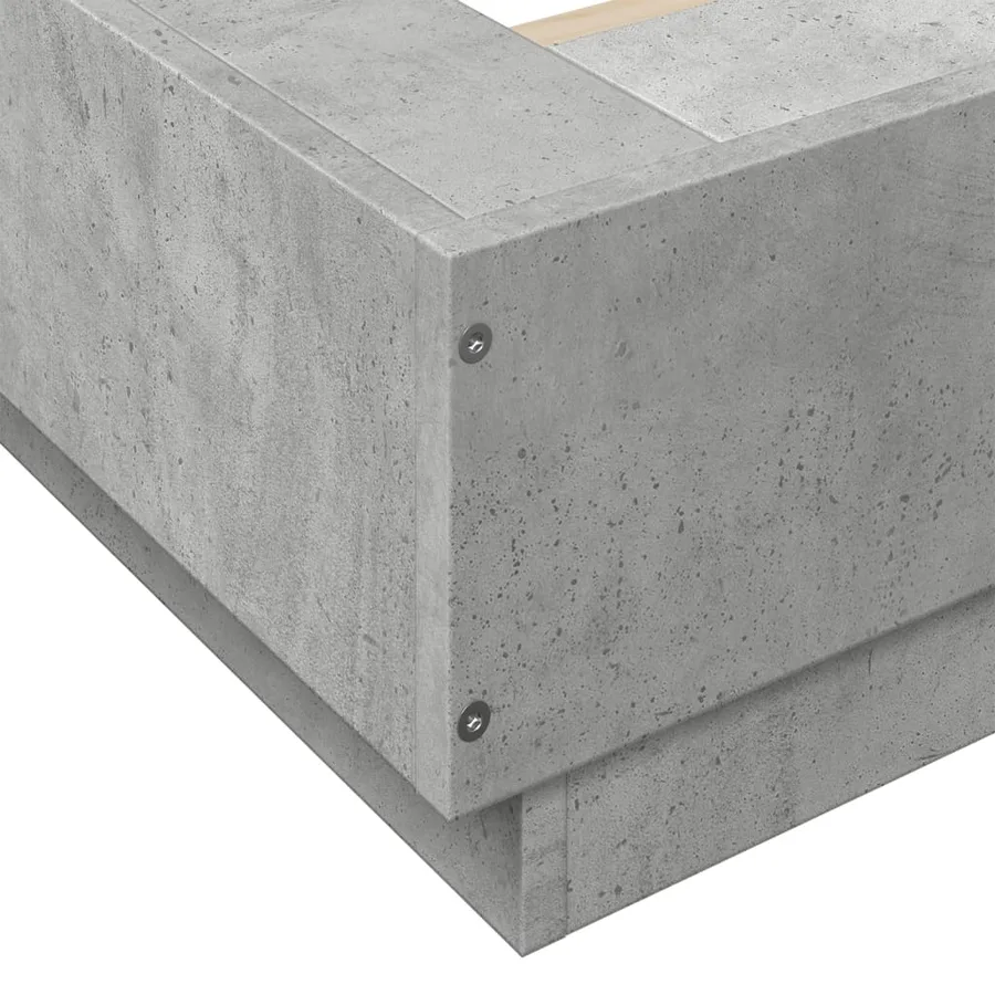 Cadre de lit sans matelas gris béton 140x200 cm - 7