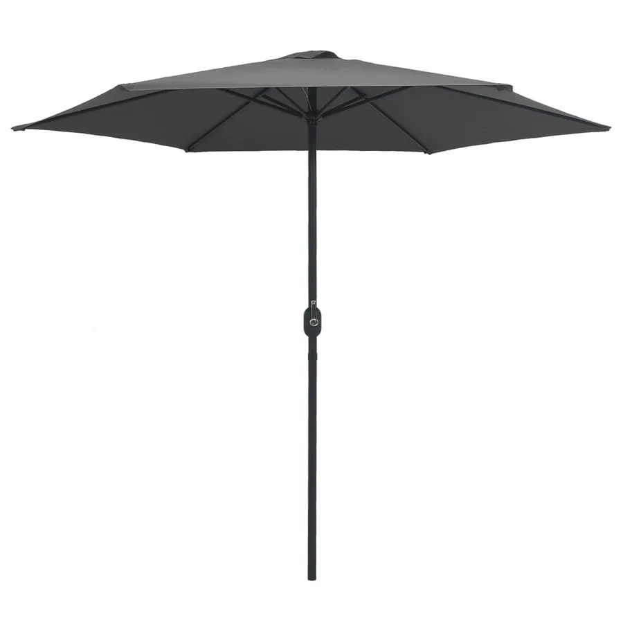 Parasol de jardin et mât en aluminium 270x246 cm Anthracite - 2