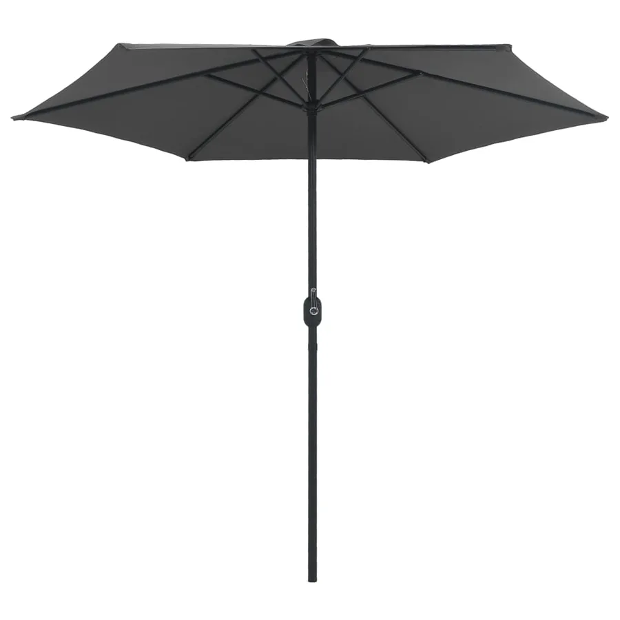 Parasol de jardin et mât en aluminium 270x246 cm Anthracite - 3