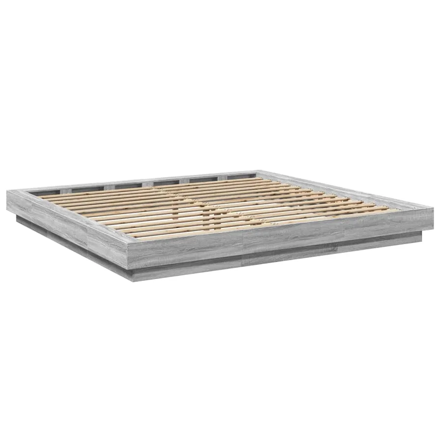 Cadre de lit sans matelas sonoma gris 180x200 cm - 6