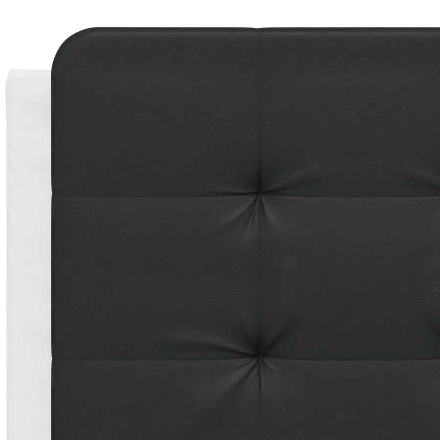 Cadre de lit sans matelas Zadar blanc et noir 140x190 cm similicuir - 7
