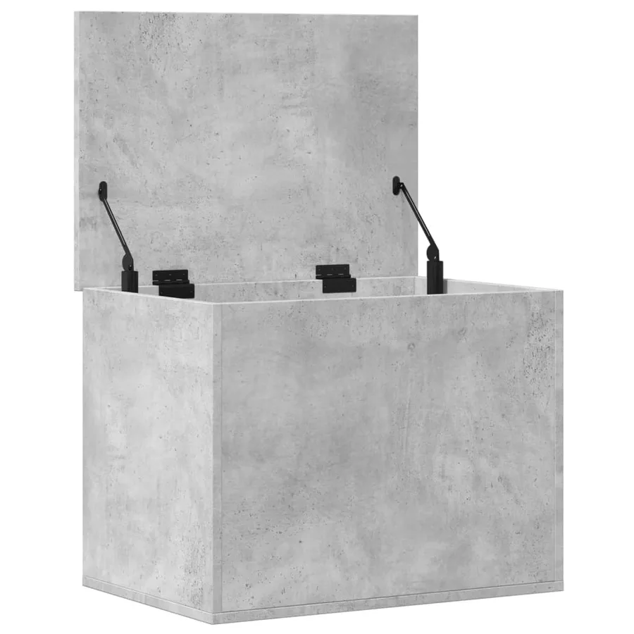 Boîte de rangement gris béton 60x42x46 cm bois d'ingénierie - 7