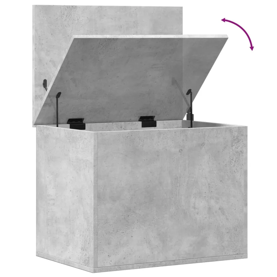 Boîte de rangement gris béton 60x42x46 cm bois d'ingénierie - 8
