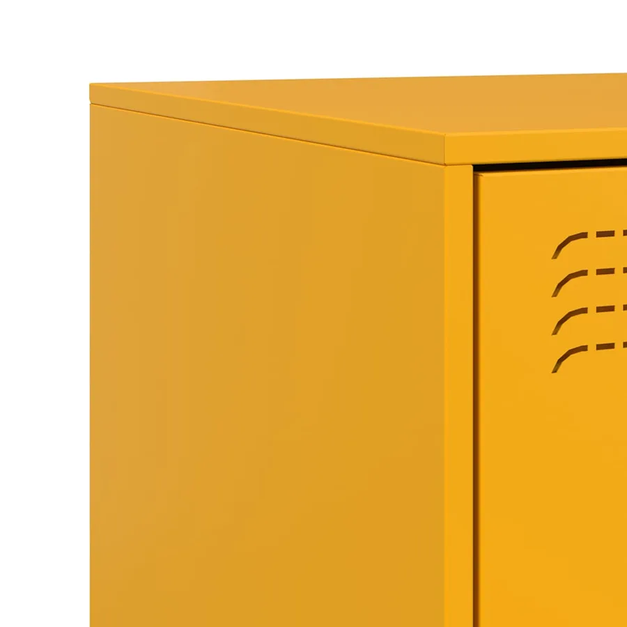 Table de chevet jaune moutarde 34,5x39x62 cm acier - 10