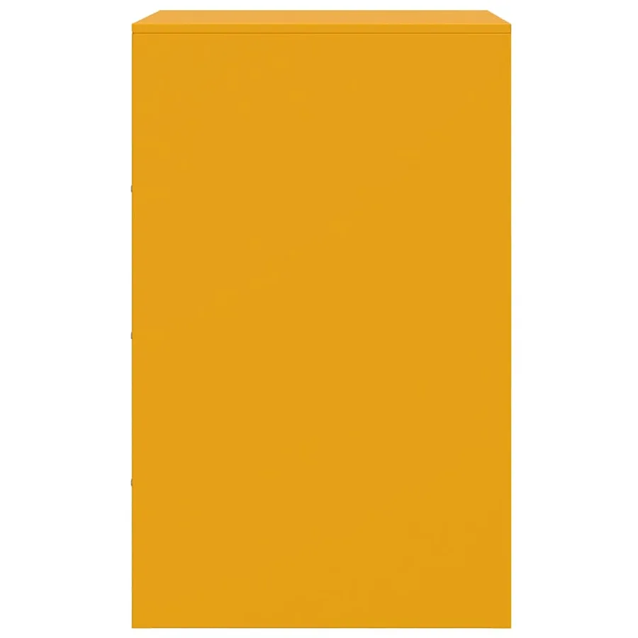 Table de chevet jaune moutarde 34,5x39x62 cm acier - 8