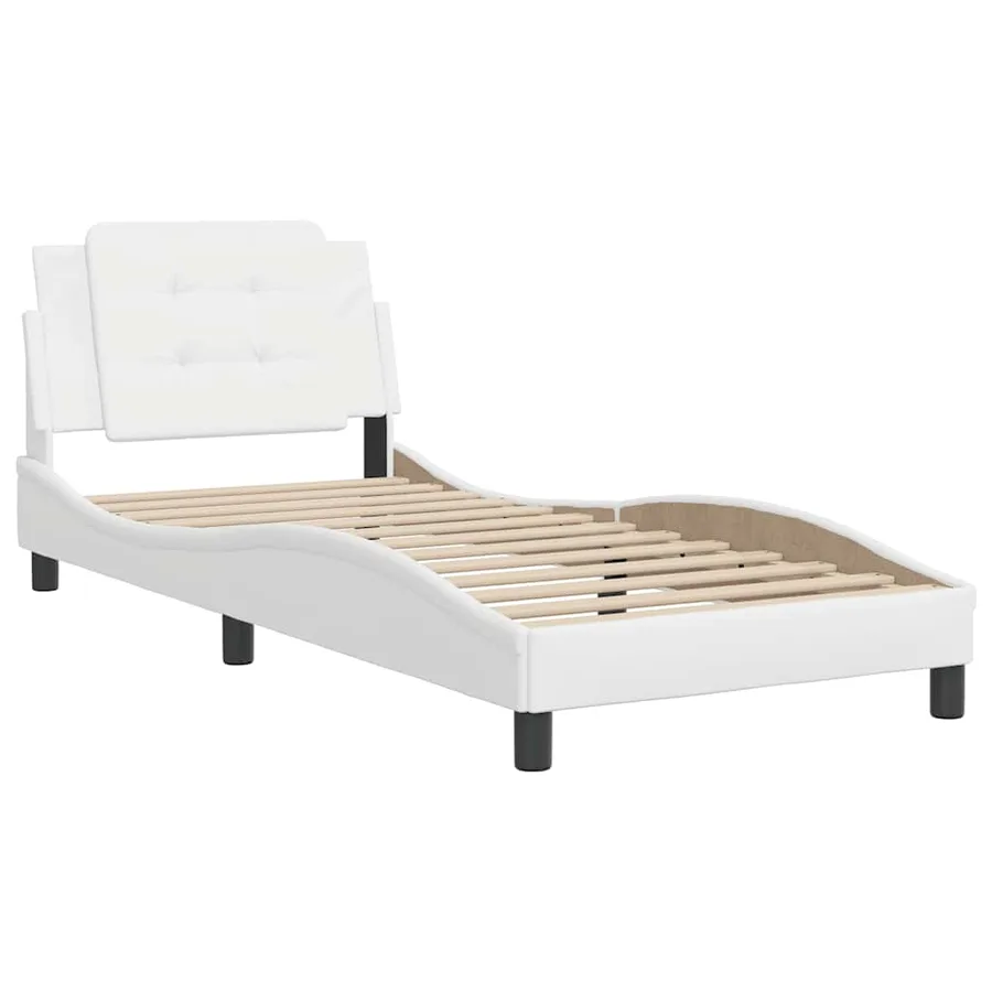 Cadre de lit sans matelas Zadar blanc 80x200 cm similicuir - 3