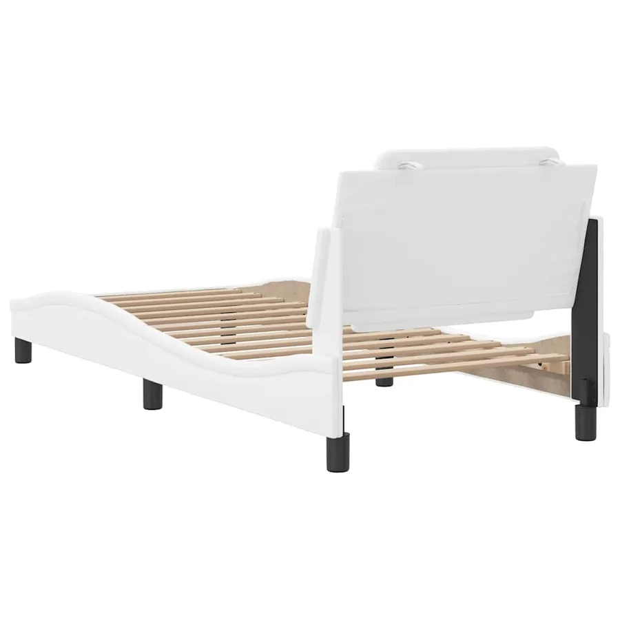 Cadre de lit sans matelas Zadar blanc 80x200 cm similicuir - 6