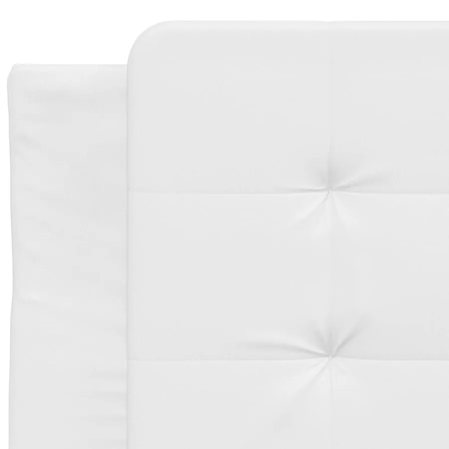 Cadre de lit sans matelas Zadar blanc 100x200 cm similicuir - 7
