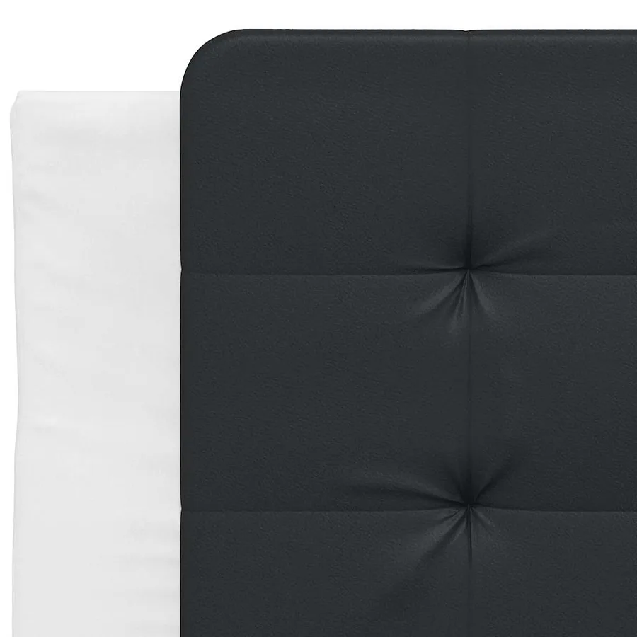 Cadre de lit sans matelas Zadar blanc et noir 90x190 cm similicuir - 10