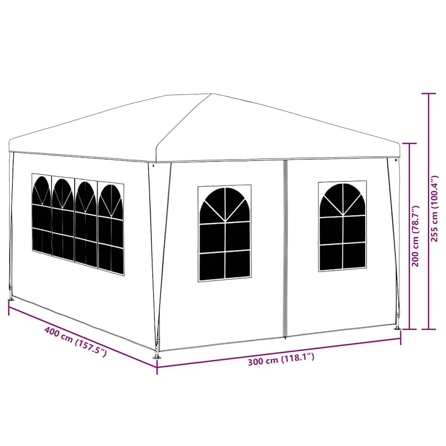 Tente de réception 3 x 4 m Anthracite - 11