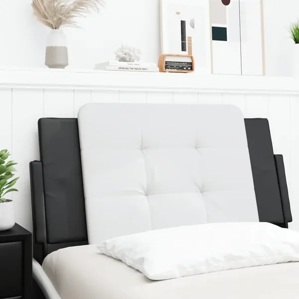 Coussin de tête de lit Zadar noir et blanc 100 cm similicuir