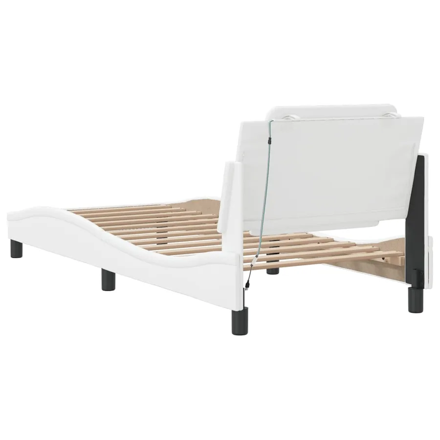 Cadre de lit avec LED sans matelas Zadar blanc 100x200 cm - 10