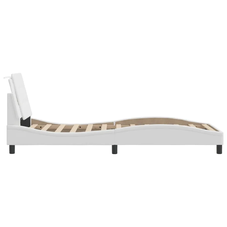 Cadre de lit avec LED sans matelas Zadar blanc 100x200 cm - 9