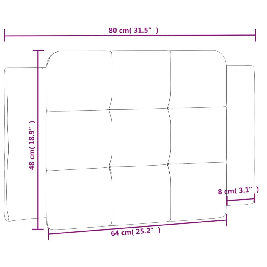 Coussin de tête de lit Zadar noir et blanc 80 cm similicuir - 10