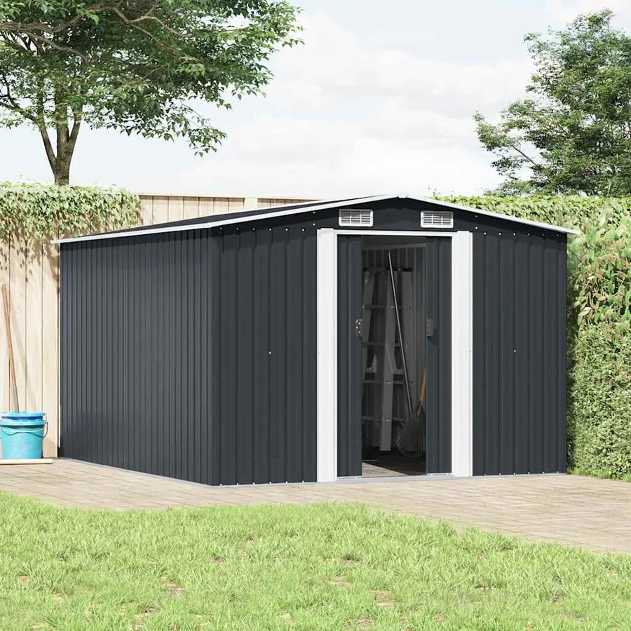 Abri de jardin 257x298x178 cm Métal Anthracite - 2