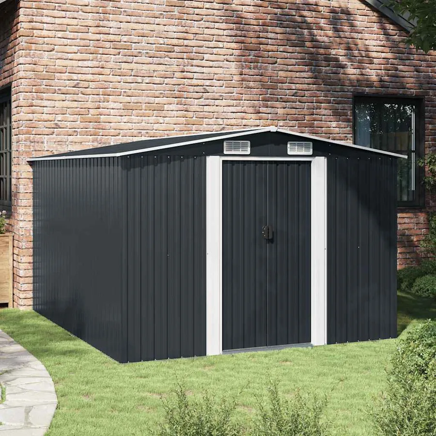 Abri de jardin 257x298x178 cm Métal Anthracite - 3