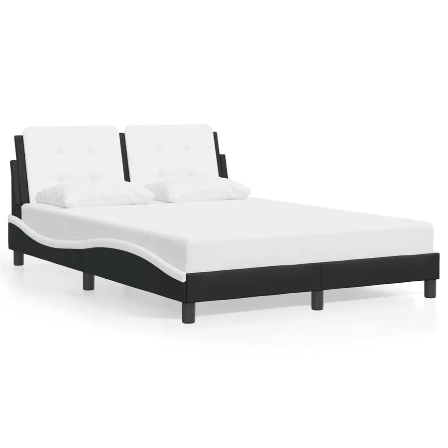 Cadre de lit avec LED sans matelas Zadar noir et blanc 120x200 cm - 5