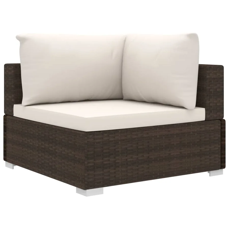 Salon de jardin 4 pcs avec coussins Résine tressée Marron - 4