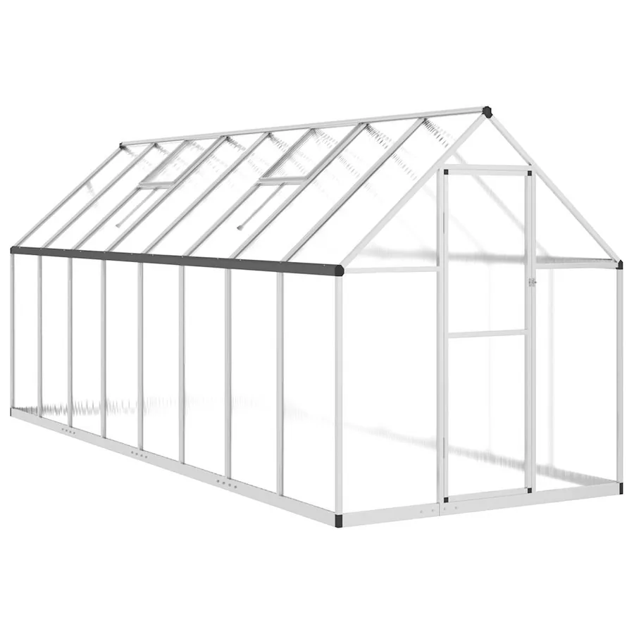 Serre avec cadre de base argenté 445x169x195 cm aluminium - 2