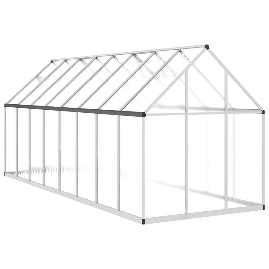 Serre avec cadre de base argenté 445x169x195 cm aluminium - 5