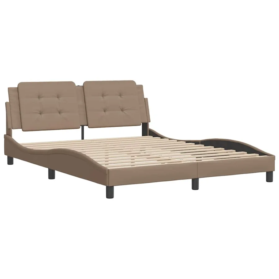 Cadre de lit sans matelas Zadar cappuccino 160x200 cm similicuir - 3