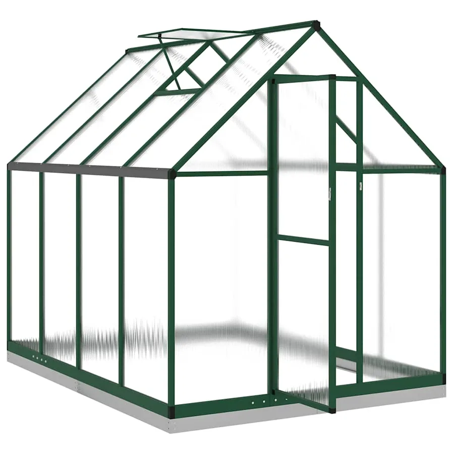 Serre avec cadre de base vert 224x169x202 cm aluminium - 6