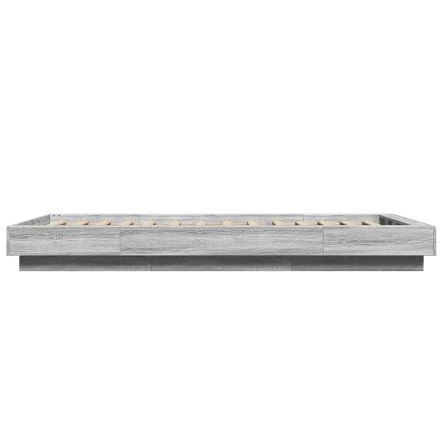 Cadre de lit et lumières LED sans matelas sonoma gris 90x190 cm - 6