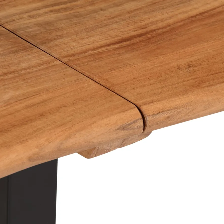 Banc 160 cm bois d'acacia massif et acier - 6