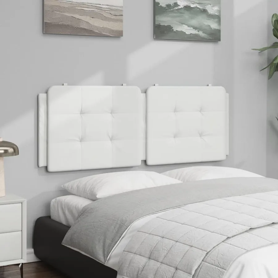 Coussin de tête de lit Zadar blanc 140 cm similicuir - 3