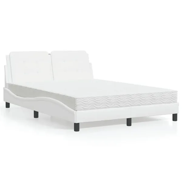 Cadre de lit sans matelas Zadar blanc 140x200 cm similicuir