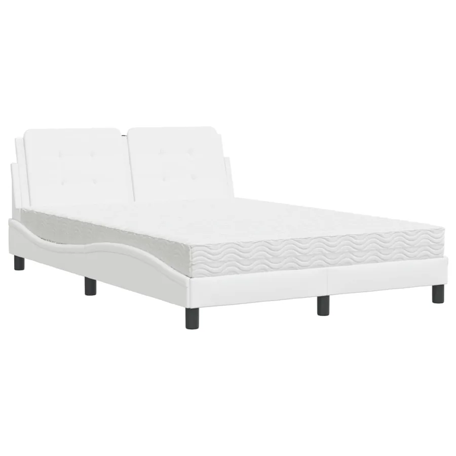 Cadre de lit sans matelas Zadar blanc 140x200 cm similicuir - 2