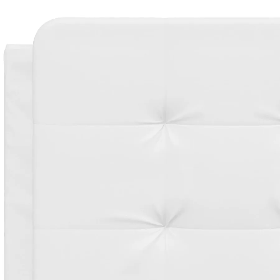 Cadre de lit sans matelas Zadar blanc 140x200 cm similicuir - 7