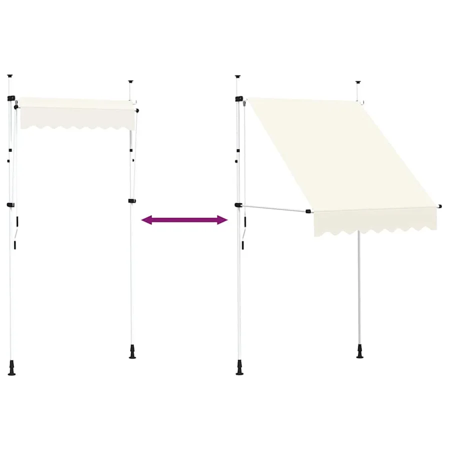 Manual retractable awning 150 cm Cream - 6