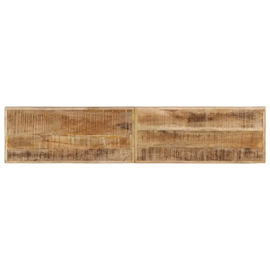 Banc 160 cm bois de manguier brut massif et acier - 4