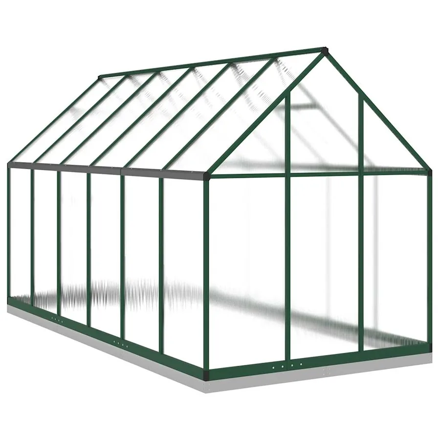 Serre avec cadre de base vert 334x169x202 cm aluminium - 5