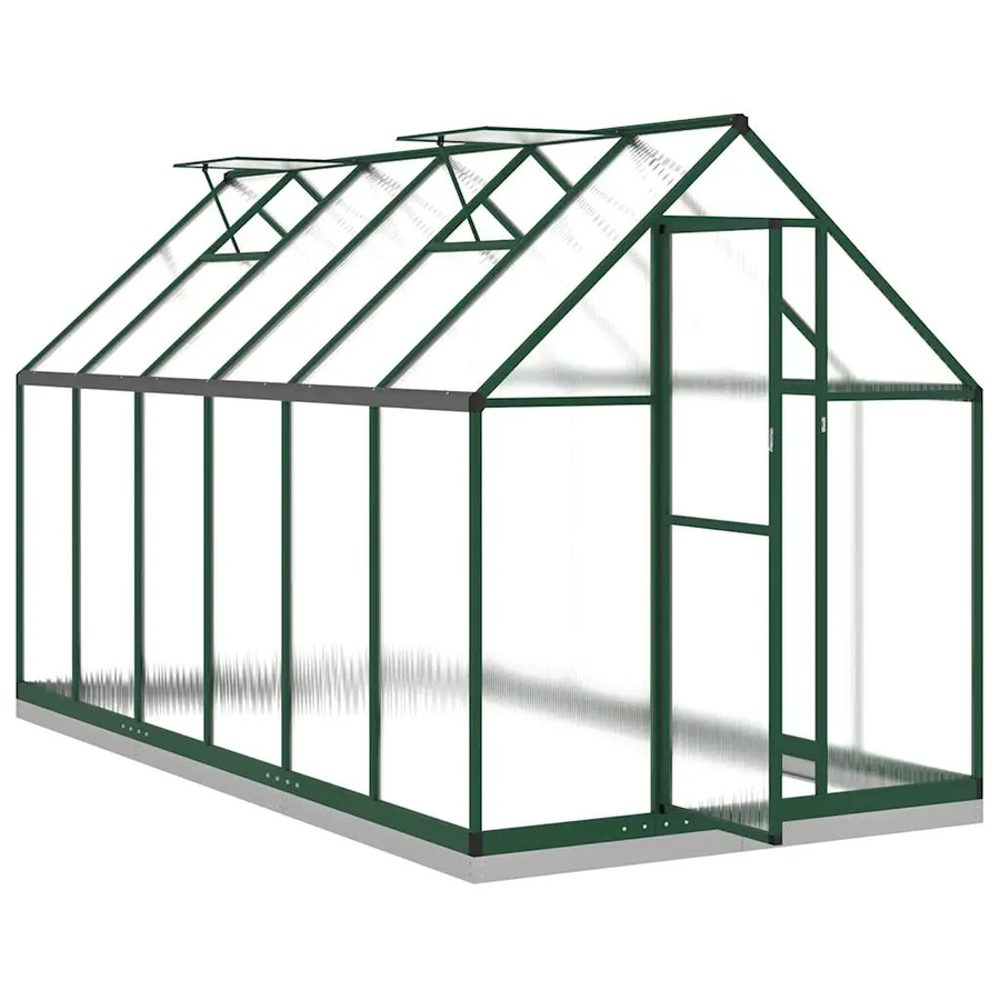 Serre avec cadre de base vert 334x169x202 cm aluminium - 6
