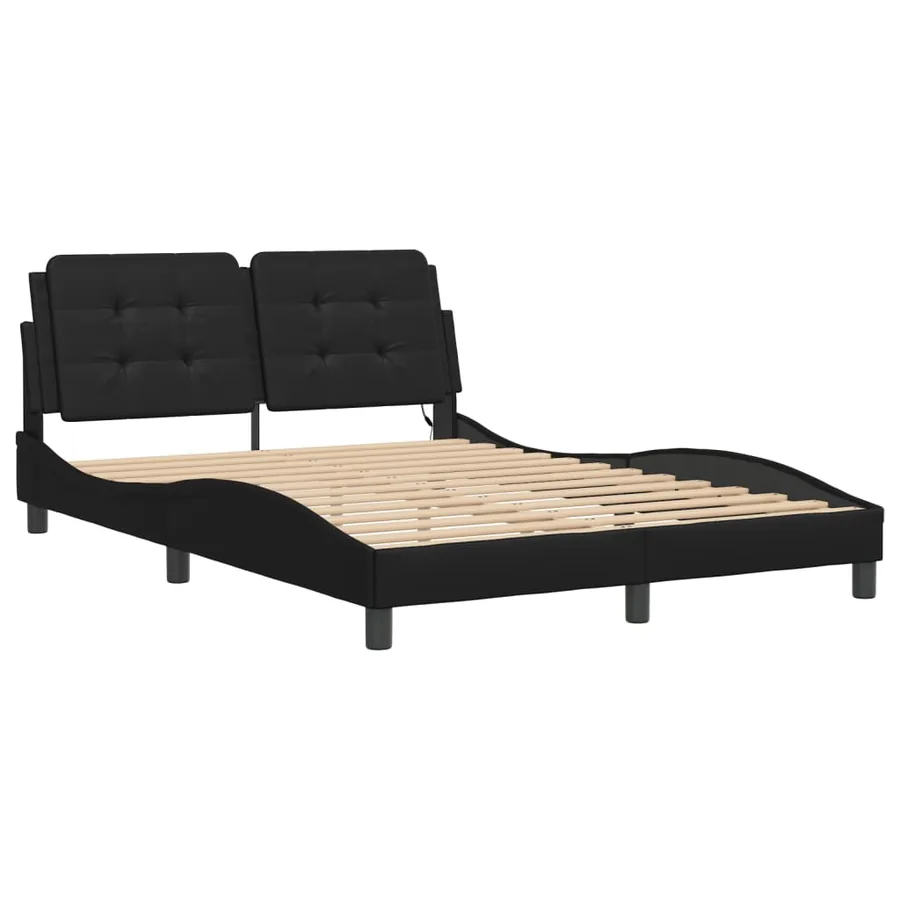 Cadre de lit avec LED sans matelas Zadar noir 140x190 cm - 3