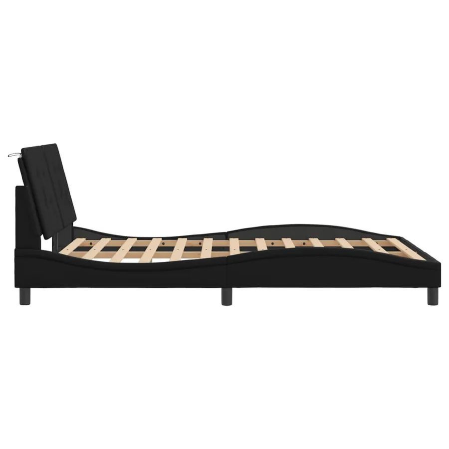 Cadre de lit avec LED sans matelas Zadar noir 140x190 cm - 9