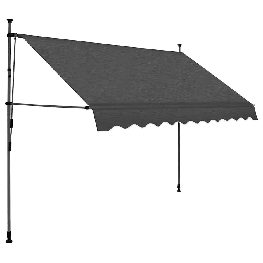 Manual retractable awning with LED 250 cm Anthracite - 2