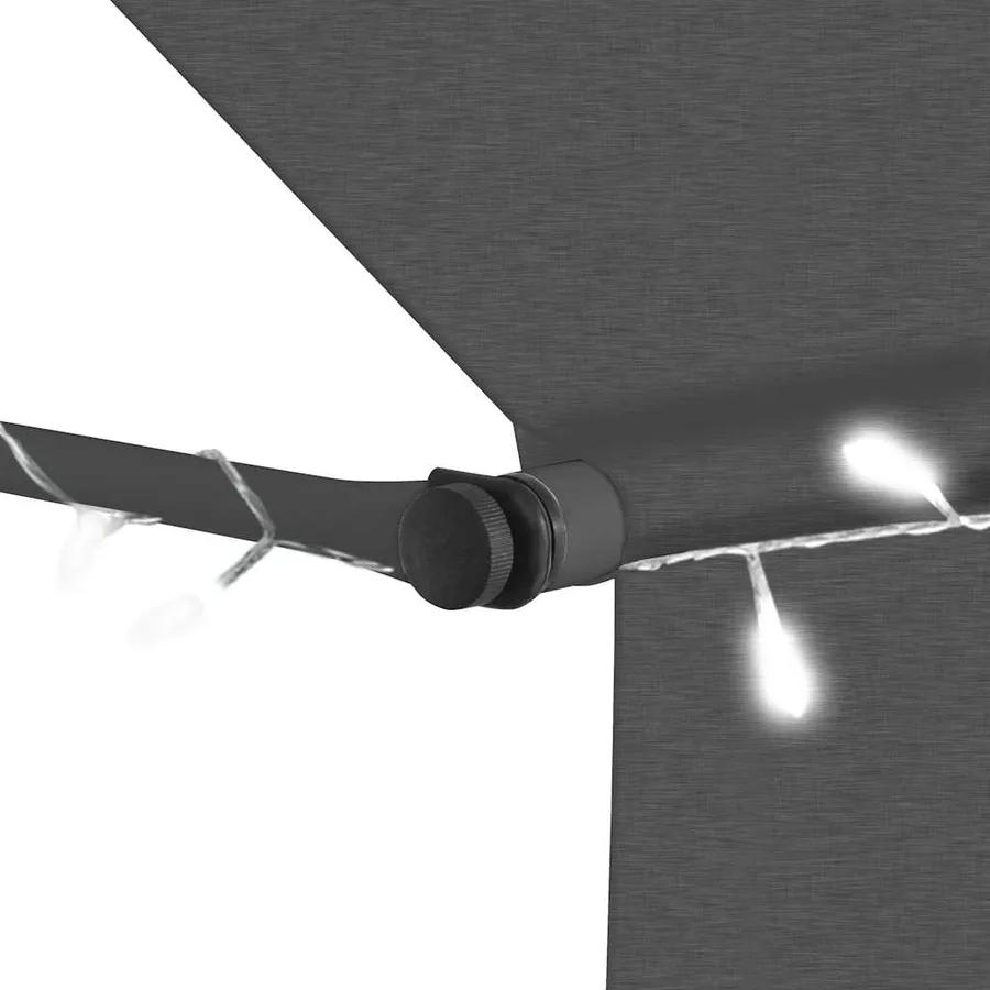 Auvent manuel rétractable avec LED 250 cm Anthracite - 5