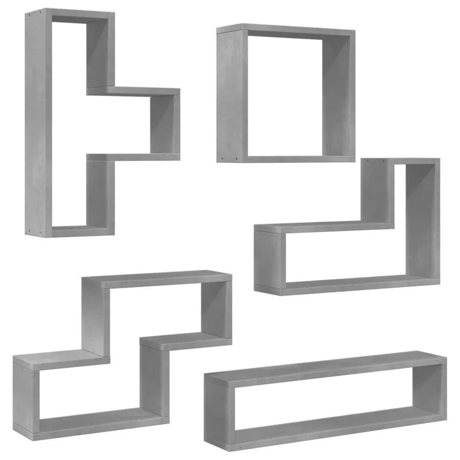 Étagère murale gris béton 96x12x64 cm bois d'ingénierie - 6