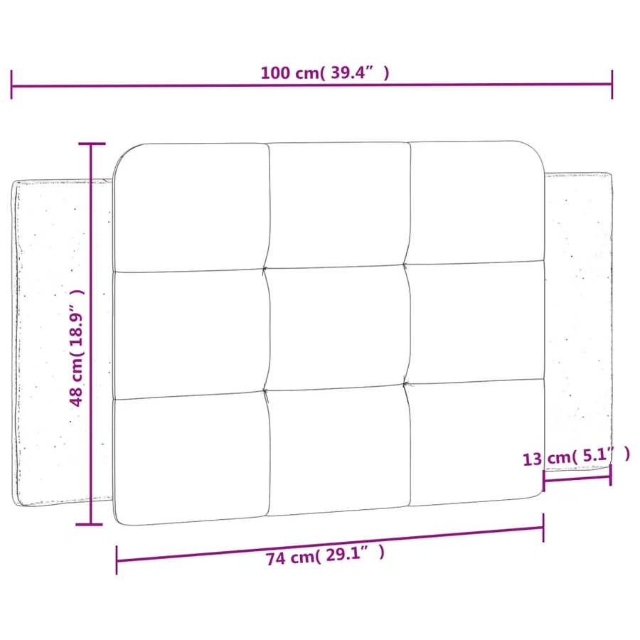 Coussin de tête de lit Zadar noir et blanc 100 cm similicuir - 10
