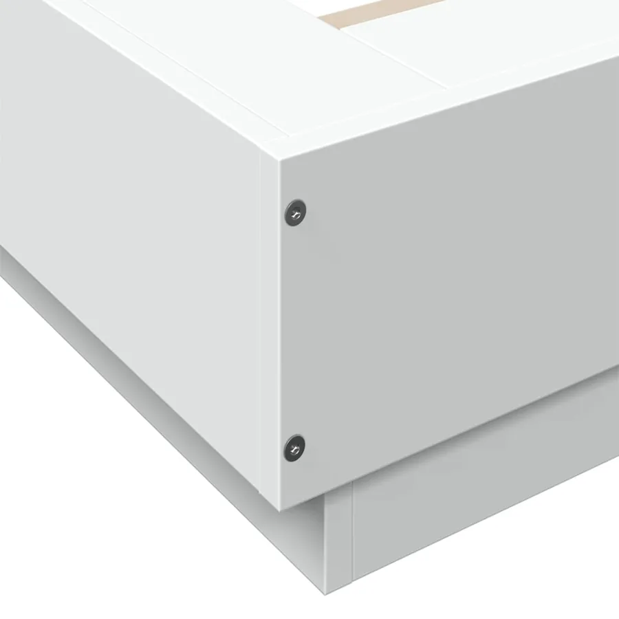 Cadre de lit avec lumières LED sans matelas blanc 135x190 cm - 10