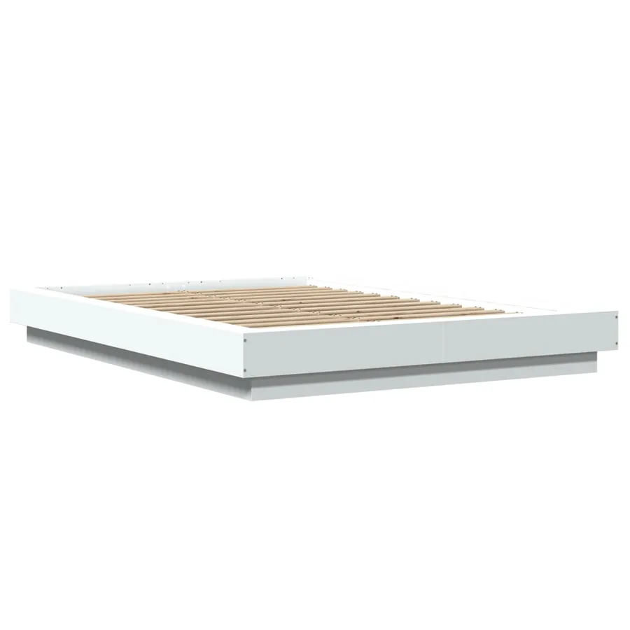 Cadre de lit avec lumières LED sans matelas blanc 135x190 cm - 3