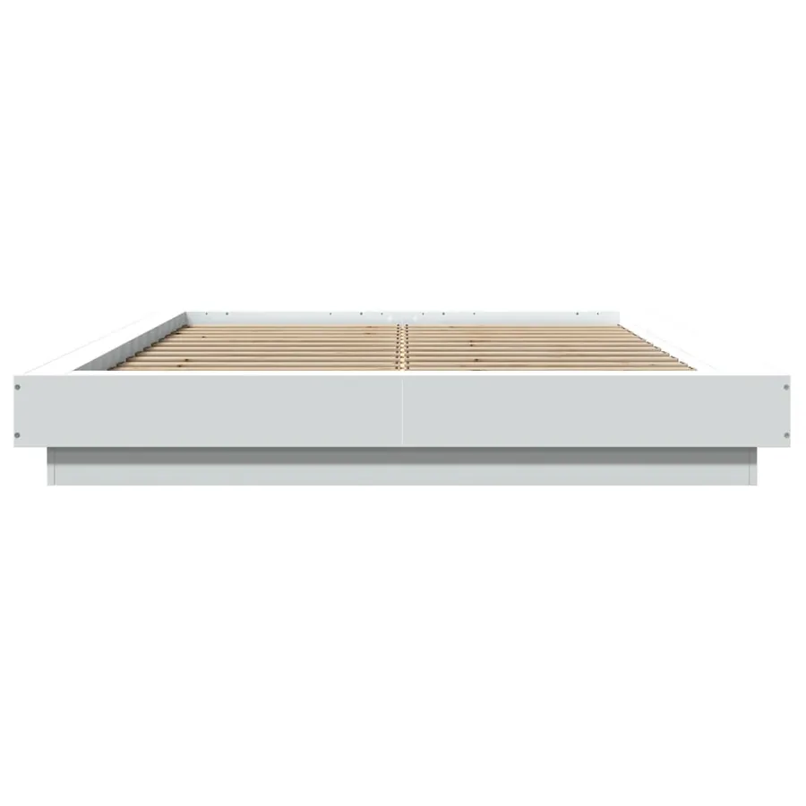 Cadre de lit avec lumières LED sans matelas blanc 135x190 cm - 5