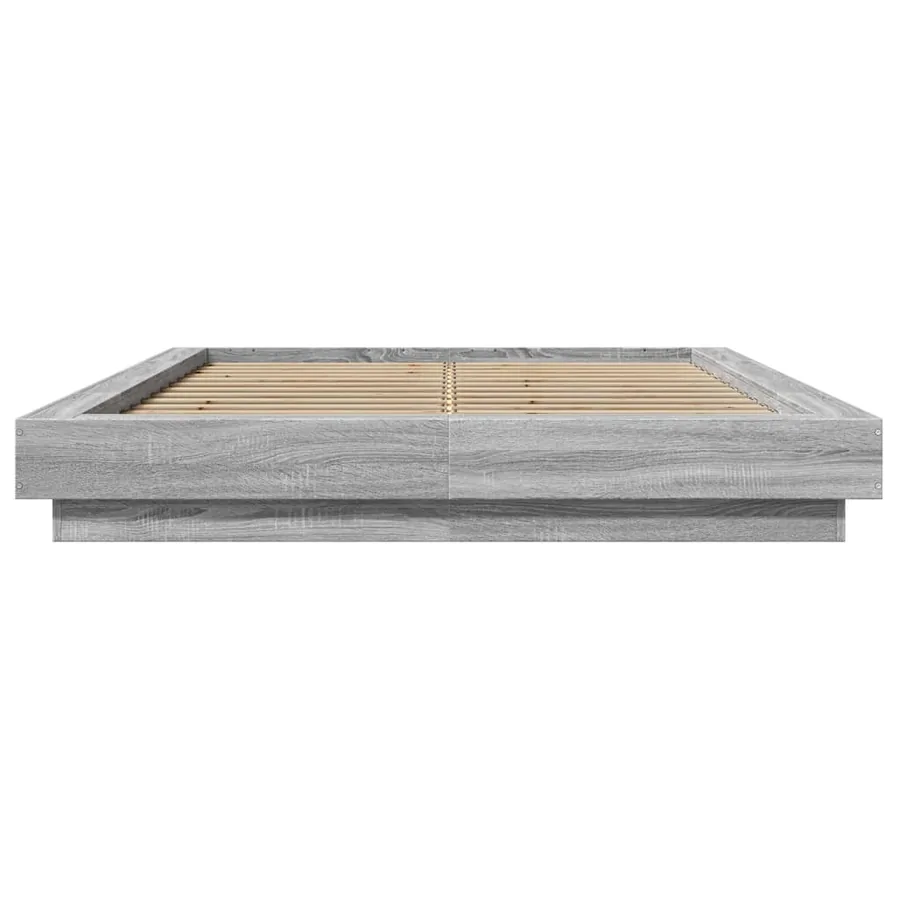 Cadre de lit et lumières LED sans matelas sonoma gris 135x190cm - 5