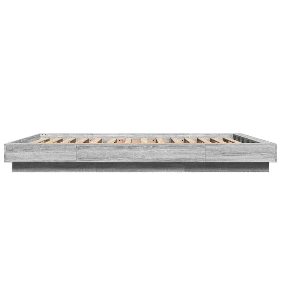 Cadre de lit et lumières LED sans matelas sonoma gris 135x190cm - 6